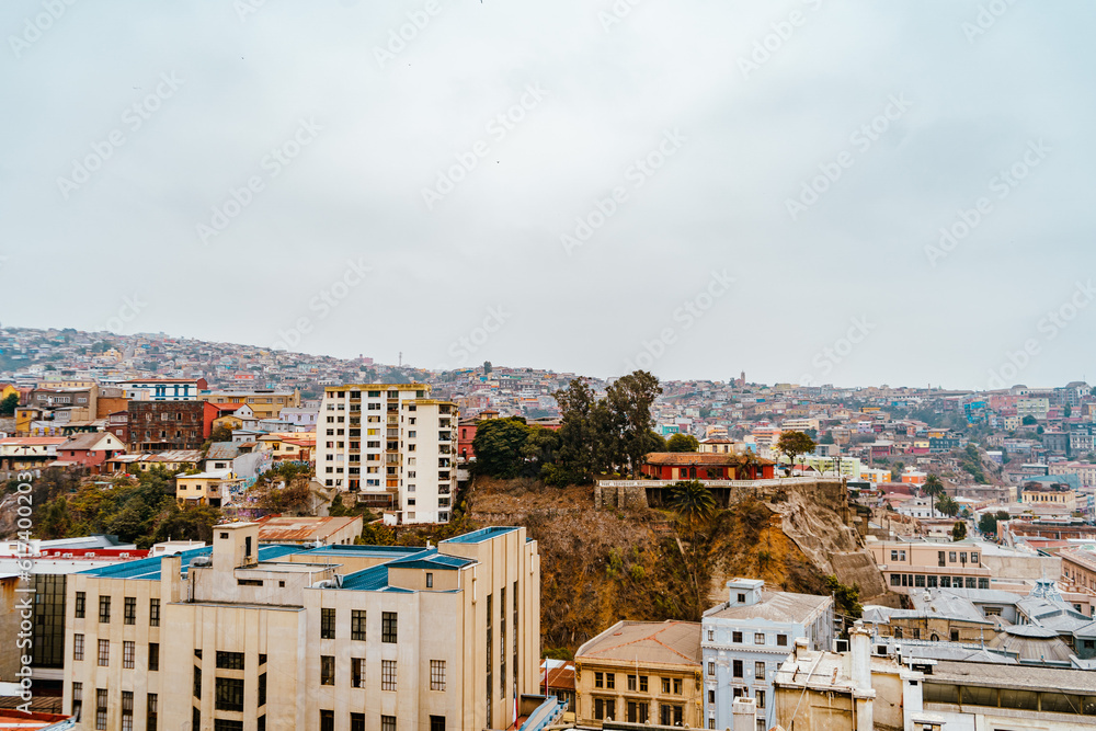 view of the city of valparaiso in Chile