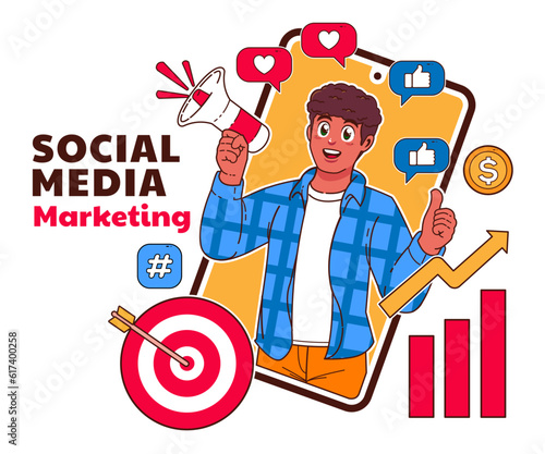 Social media marketing illustration