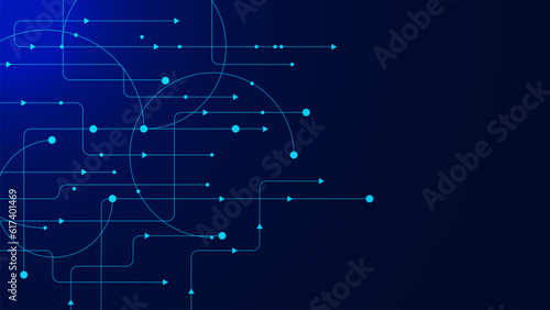 Connected dots and lines for big data visualization, global network connection, digital communication technology background design.