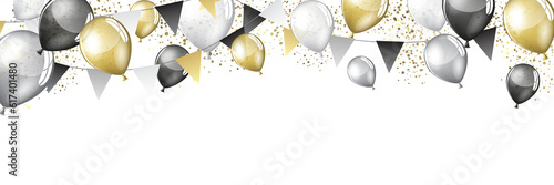 Color balloons and party pennants - Festive celebration design