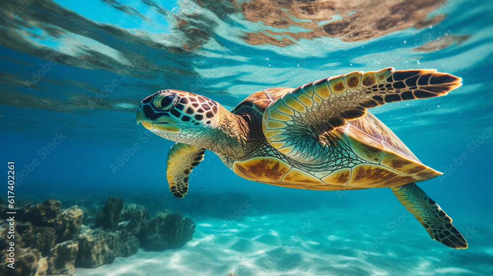 Obraz premium green sea turtle