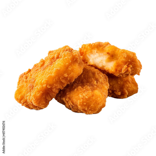 PSD chicken nuggets with a white background