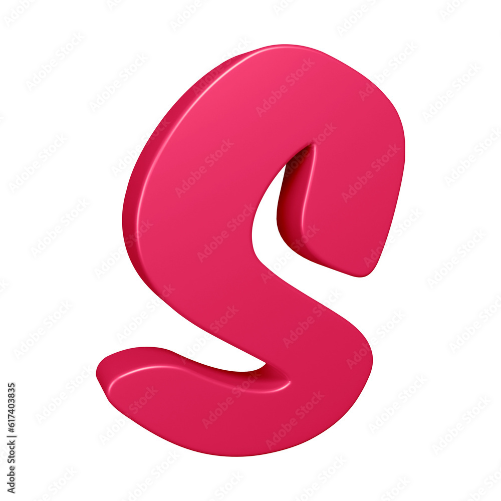 Pink alphabet letter s in 3d rendering for education, text concept Pink alphabet letter s in 3d rendering for education, text concept