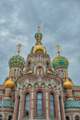Zoom in on the facade of Church of the Savior on Blood