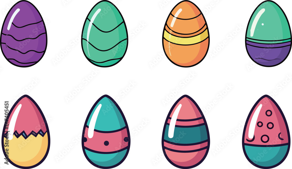 Single Easter egg set illustration Single Easter egg set illustration