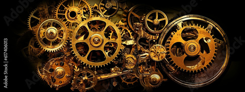 clock background, generative, ai, machine, mechanical