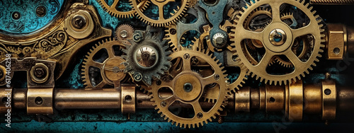 clock background, generative, ai, machine, mechanical