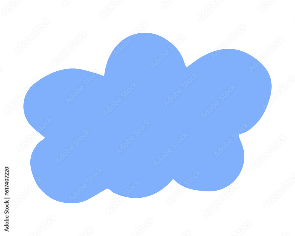 Cloud hand painted with brush. Doodle cloud icon isolated on white background Cloud hand painted with brush. Doodle cloud icon isolated on white background