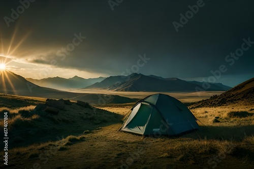 camping in the mountains