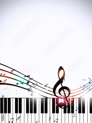 Music Notes and Piano photo