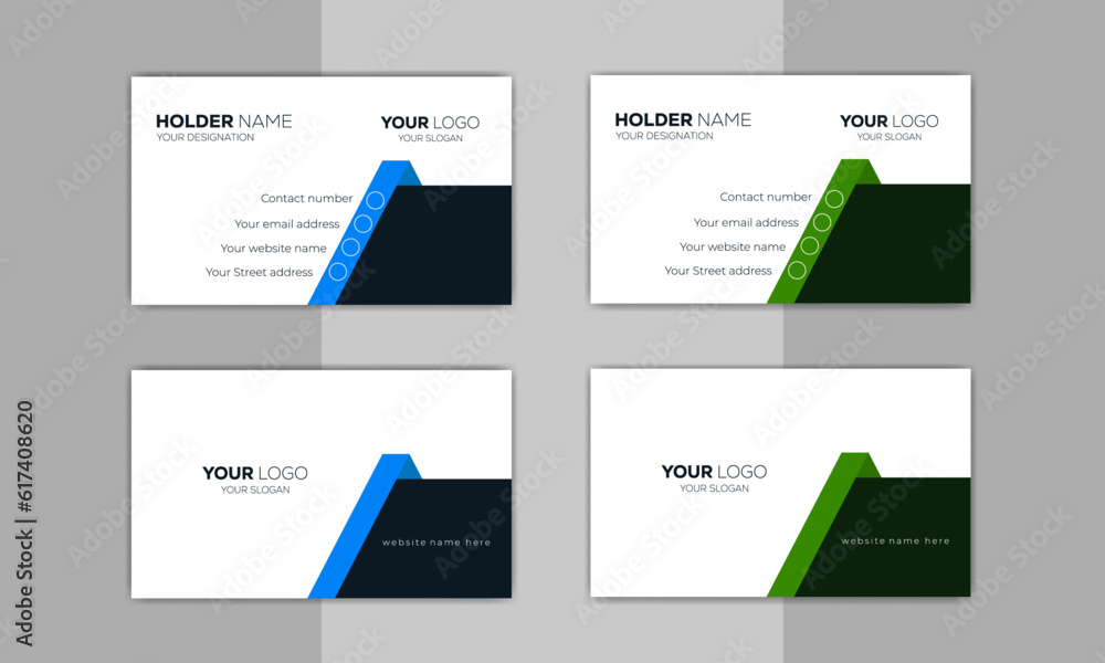 Creative unique, Professional, Luxury, Modern and simple corporate business visiting card design template  ideas for personal identity stock illustration