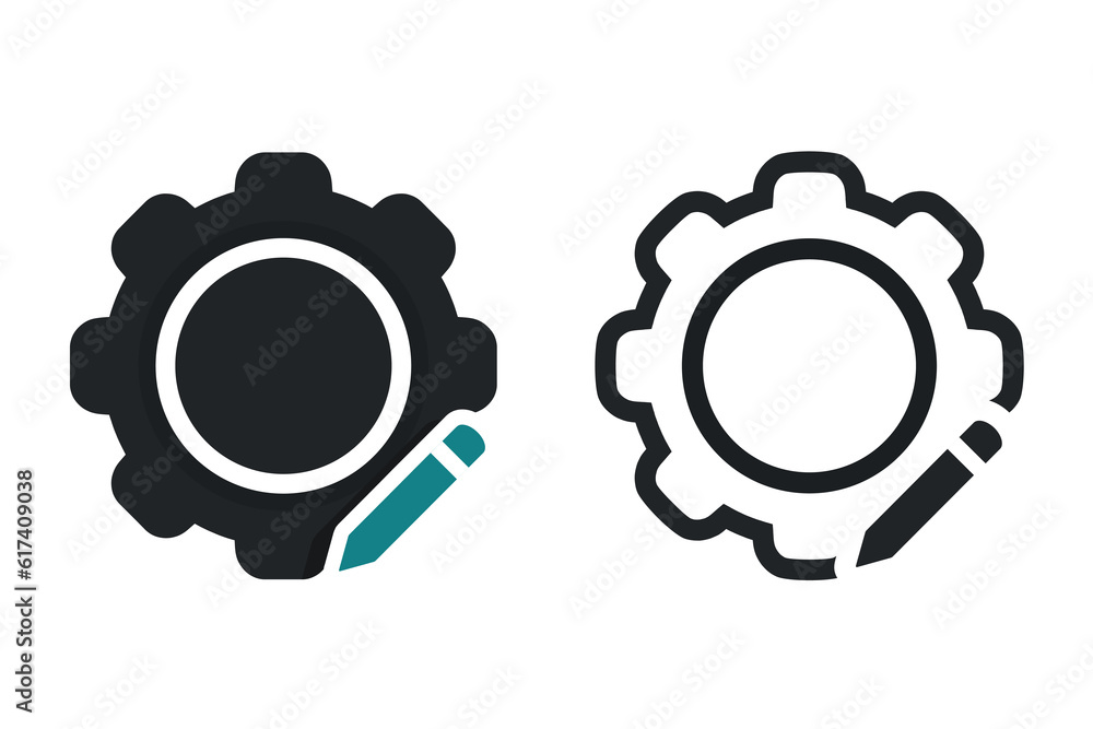 Gear edit icon. Illustration vector