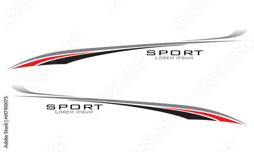 Wrap Design For Car vectors. Sports stripes, car stickers black color. Racing decals for tuning
