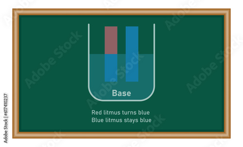 Bases cause red litmus paper to turn  blue. Chemistry resources for teachers and students.