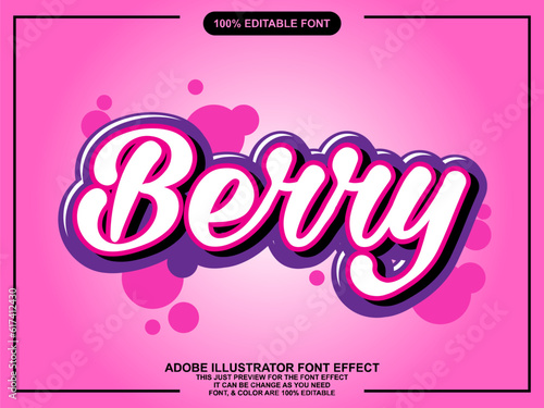 sweet berry text style editable font effect