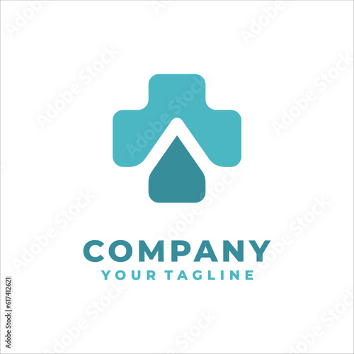 medical house logo design plus home 