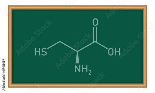 Chemical structure of L-cysteine (C3H7NO2S). Chemical resources for teachers and students. Physics resources for teachers and students. photo