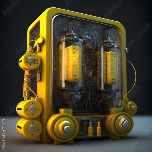 an item cloning machine like in sciencie fiction movie yellow  photo