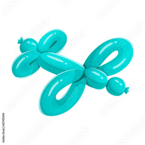 Basic aeroplane of balloons. Cartoon isolated illustration of art of balloon folding.