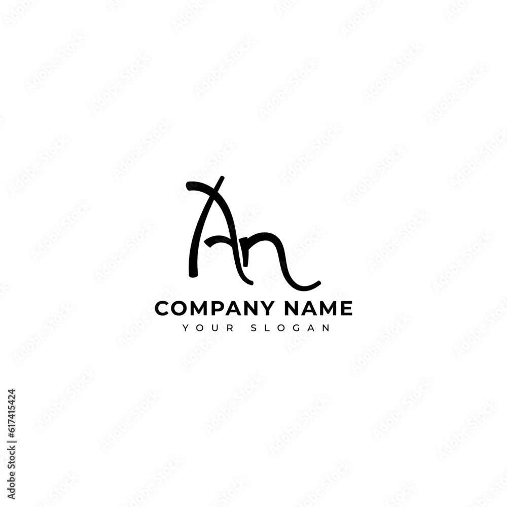 Obraz premium An Initial signature logo vector design