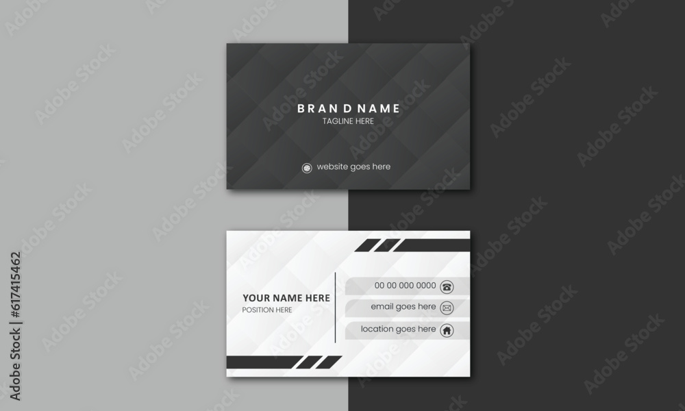 Double-sided creative and colorful simple business card template. Portrait and landscape orientation. Horizontal and vertical layout. Personal visiting card with company logo. Vector illustration. Double-sided creative and colorful simple business card template. Portrait and landscape orientation. Horizontal and vertical layout. Personal visiting card with company logo. Vector illustration.