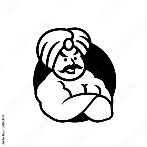 Genie mascot logo icon design illustration