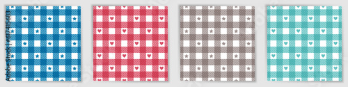 Tattersall check endless ornament collection. Beautiful tattersall checkered plaid fabric