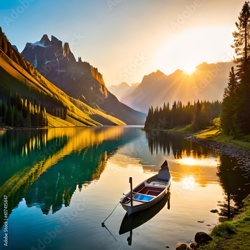 canoe on lake