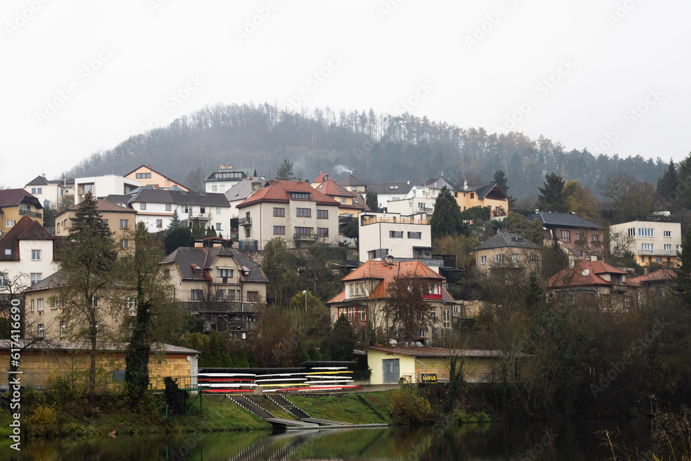 Fototapeta premium a pro photography of a view of a small old town in Czech Republic