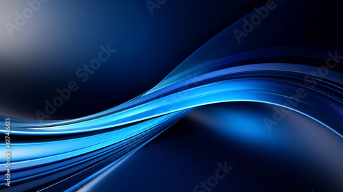 Abstract blue background with geometric dynamic glowing diagonal lines. Modern technology background, graphic for business, corporate, brochure, banner, website, cover or poster, Generative AI.