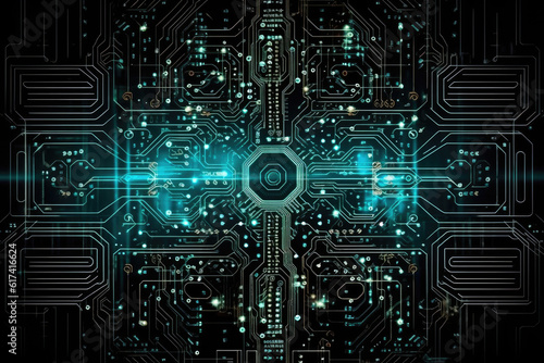 Futuristic Circuitry: Business Technology Illustration. Generative AI