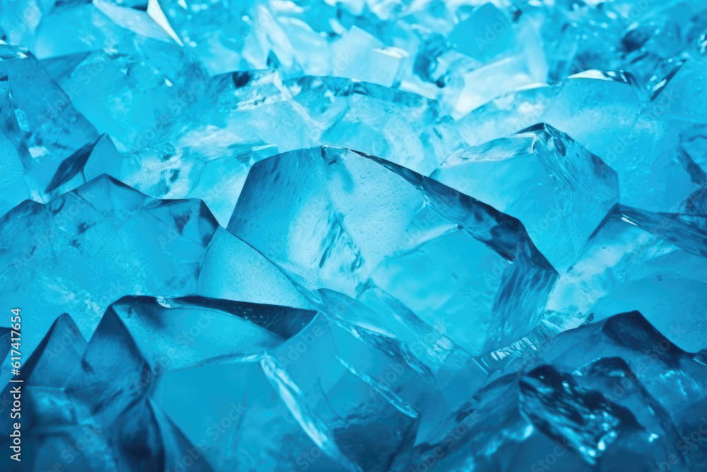 Geometric Blue Frost Background. Generative AI