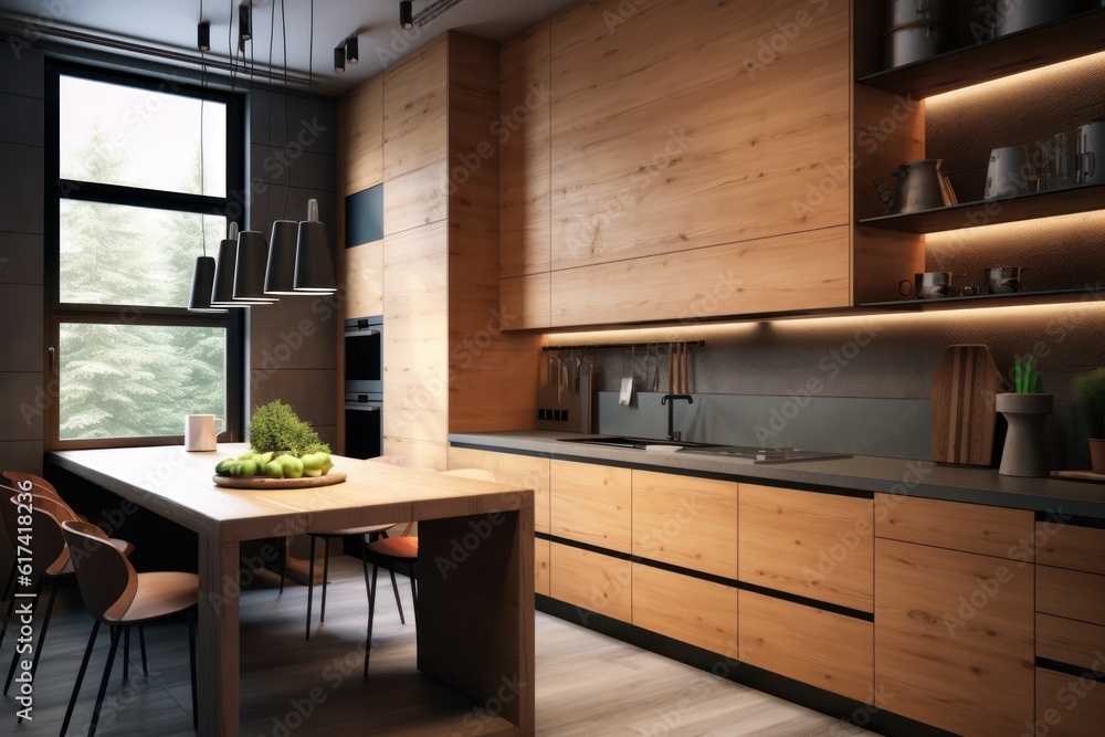 Sleek and Modern Kitchen with Custom Cabinetry and Luxury Appliances Sleek and Modern Kitchen with Custom Cabinetry and Luxury Appliances