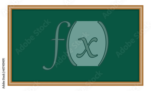 Math function symbol. Mathematical function icon. Mathematics resources for teachers and students.