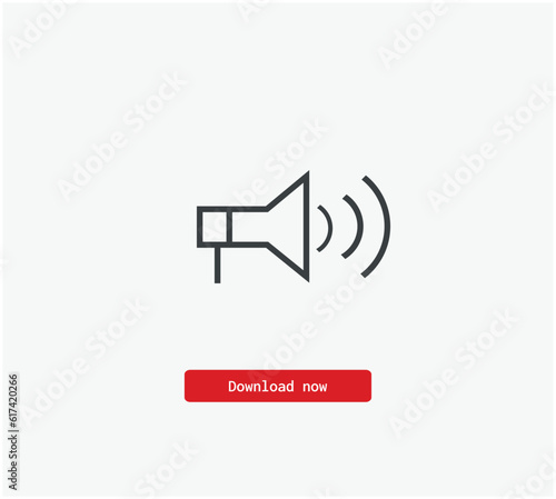 Speaker vector icon. Symbol in Line Art Style for Design, Presentation, Website or Mobile Apps Elements, Logo. Pixel vector graphics - Vector