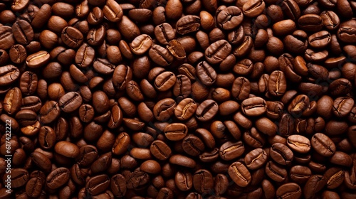 Roasted coffee beans background  Generative Ai