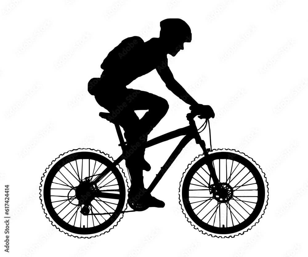A bicycle riding bike in silhouette. A bicycle riding bike in silhouette.