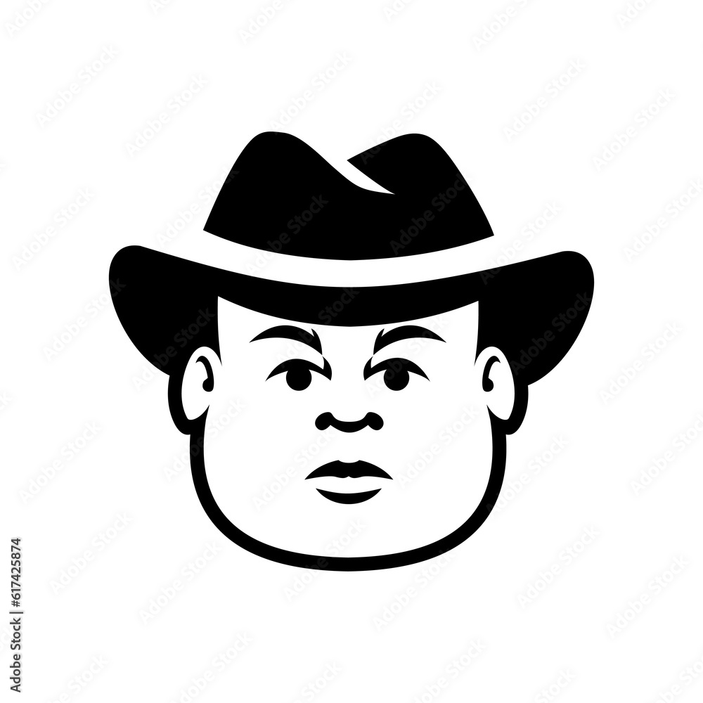 Fat Bald Beard Man mascot logo illustration Fat Bald Beard Man mascot logo illustration