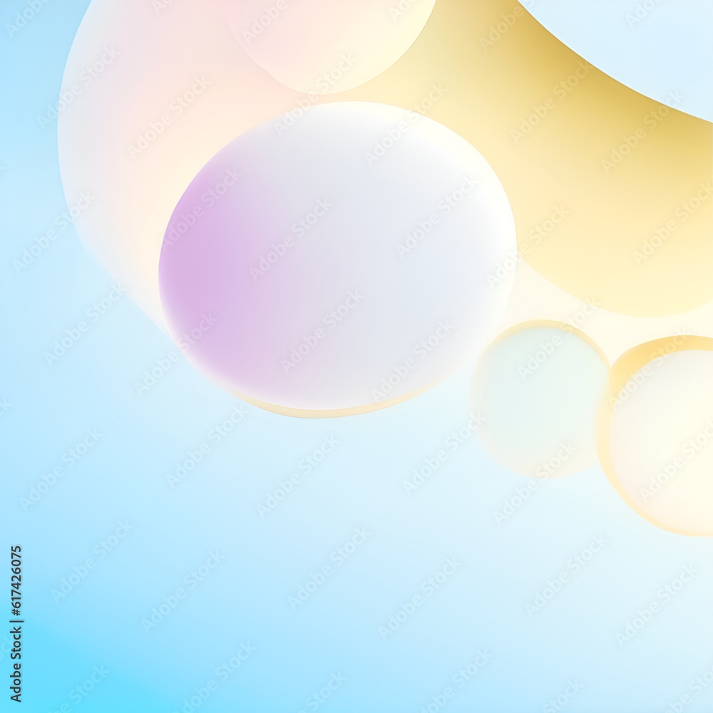 abstract background with bubbles - Light Yellow and Light Blue Circles Background - Light Colors - Pink and Green - Generative AI