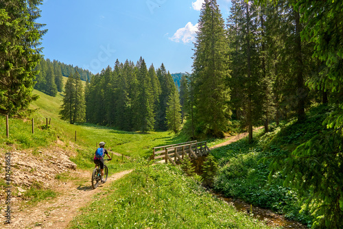 nice senior woman with elec...