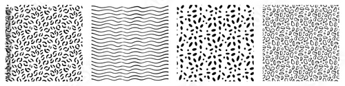 Abstract patterns vector collection. Hand drawn pattern set. Sketch hatching abstract hand-drawn pattern background.