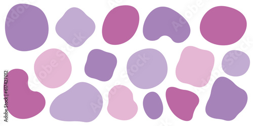 シェイプ 素材 変形 丸 セット 紫