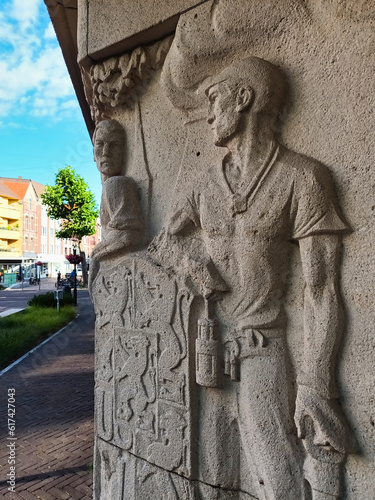 Relief an einem Gebäude in Venlo
