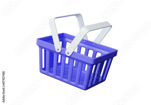 Photos Product empty shopping baskets, shop online concept on isolated object background