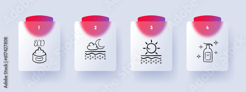 Sunscreen Icon. Sun protection, UV rays, SPF, skin protection, sunscreen application. Vector line icon for Business