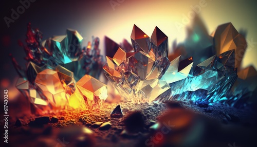 abstract and transparent broken crystal stone wallpaper precious gemstone generative ai