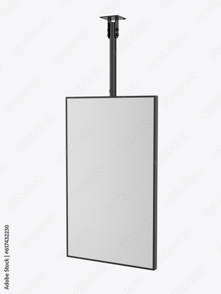 Outdoor digital ceiling mounted display screen blank template, 3d ...