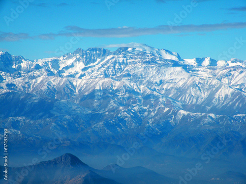 Aerial view of the Andes Mountains, Santiago, Chile © Myrarte