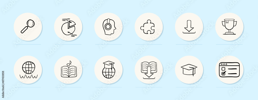 Remote Learning Icon. Digital education, virtual classrooms, online lectures, e-learning platforms. Vector line icon for Business Remote Learning Icon. Digital education, virtual classrooms, online lectures, e-learning platforms. Vector line icon for Business