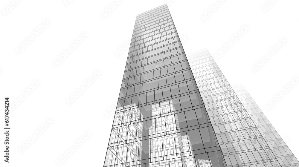 Fototapeta premium modern office buildings 3d rendering